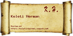 Keleti Herman névjegykártya